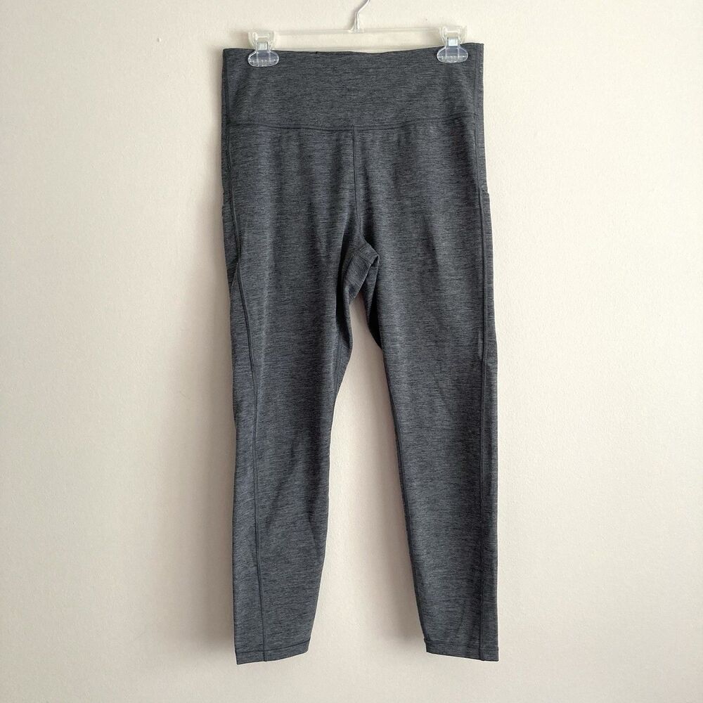 Athleta Leggings Womens Medium Gray Ultimate Stash Pocket 7/8 Tight Yoga Gym